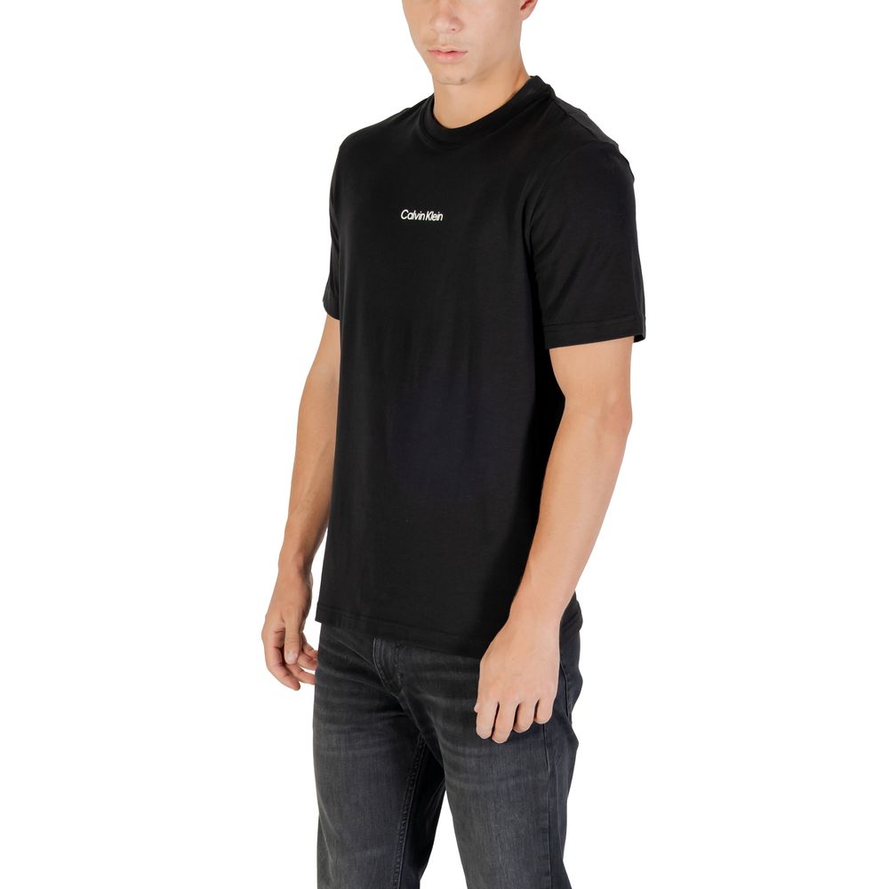 Schwarzes Baumwoll-T-Shirt