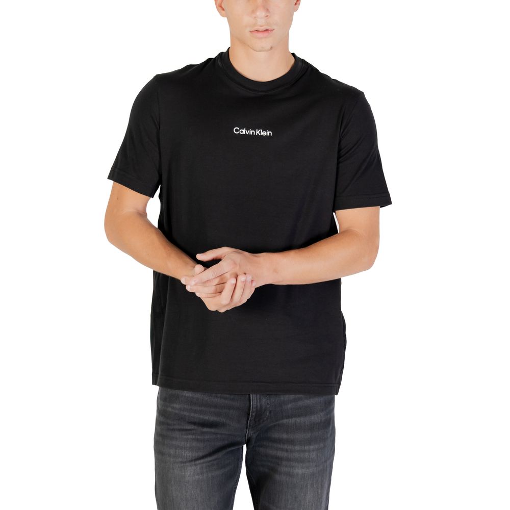 Schwarzes Baumwoll-T-Shirt