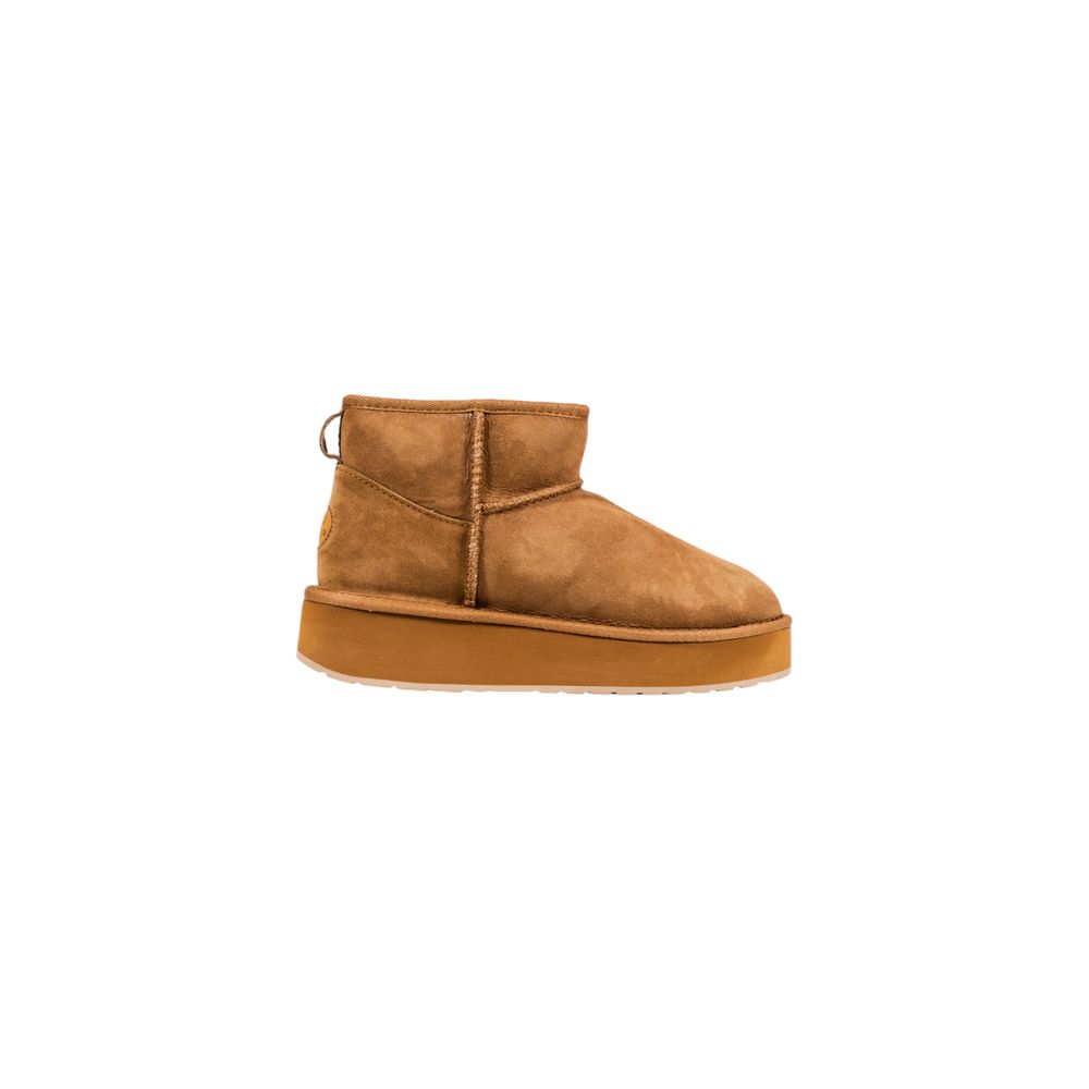 Beigefarbene Stiefeletten aus Leder