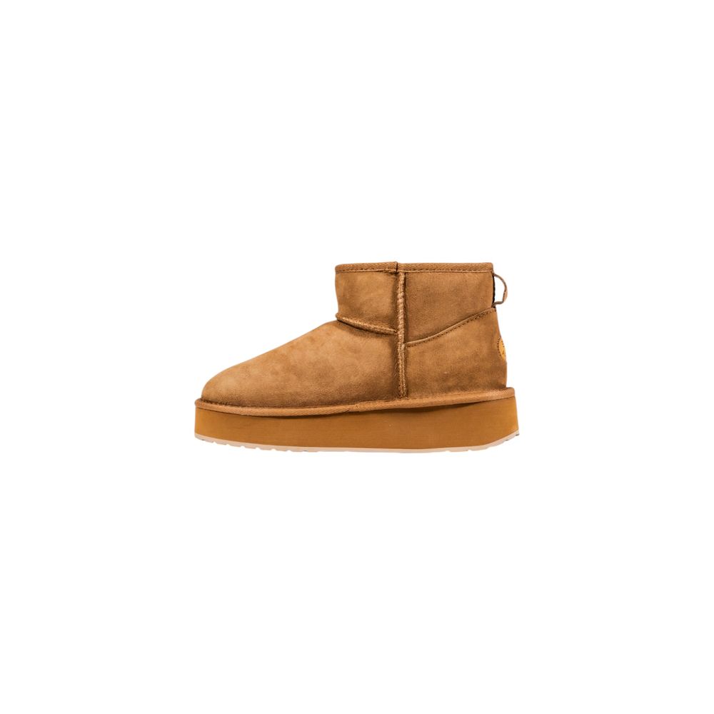 Beigefarbene Stiefeletten aus Leder