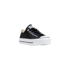 Black Leather Low Top Sneakers