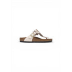Pink Leather Flat Sandals