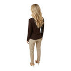 Brown Cotton Long Sleeve T-Shirt