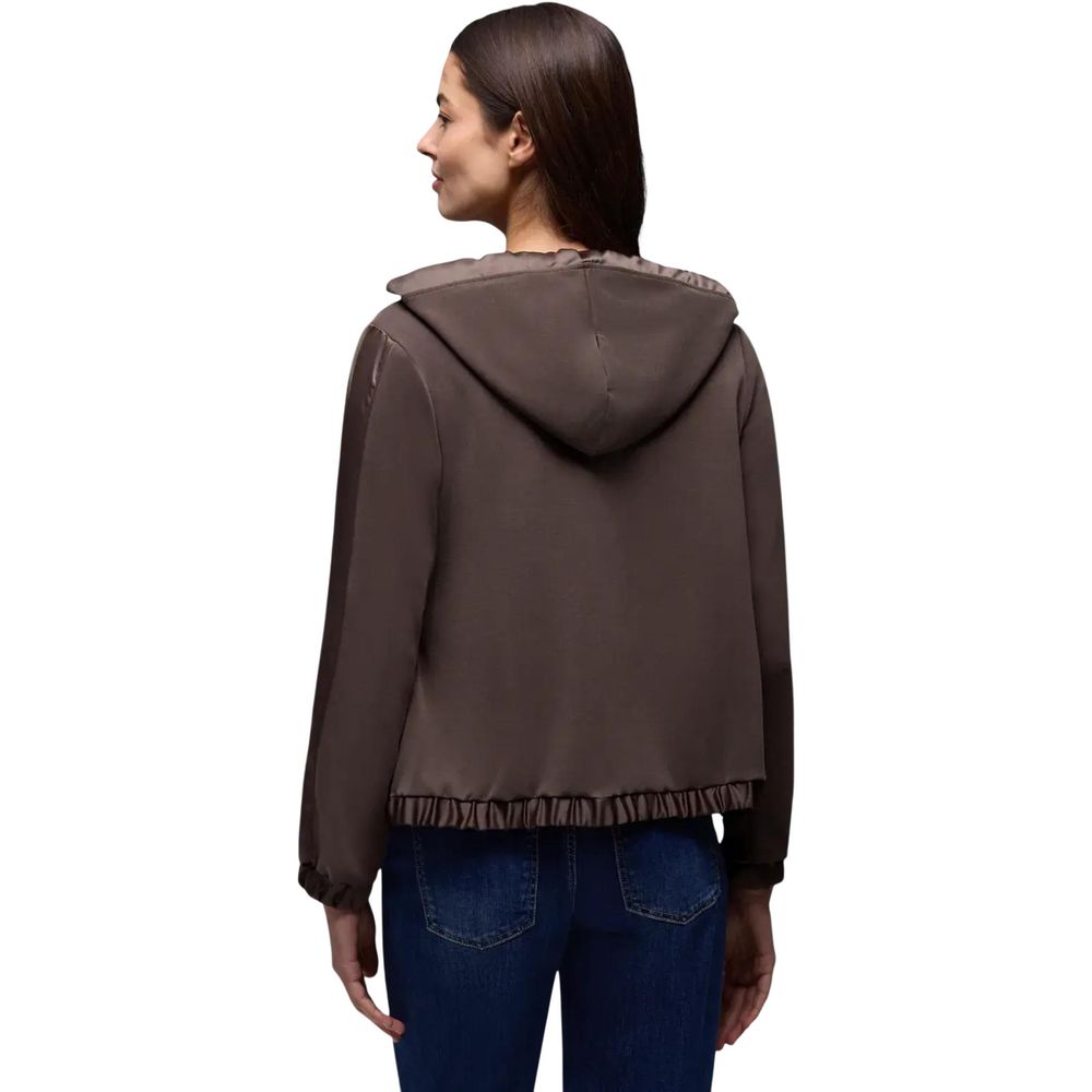 Felpa con cappuccio marrone in modal