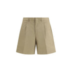 Beige Cotton Bermuda Shorts