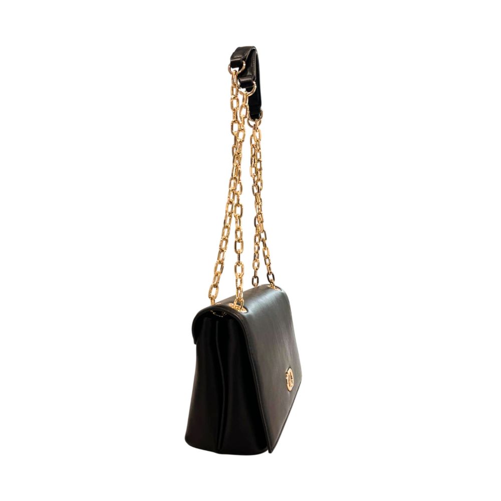 Damen-Umhängetasche aus schwarzem PU-Leder