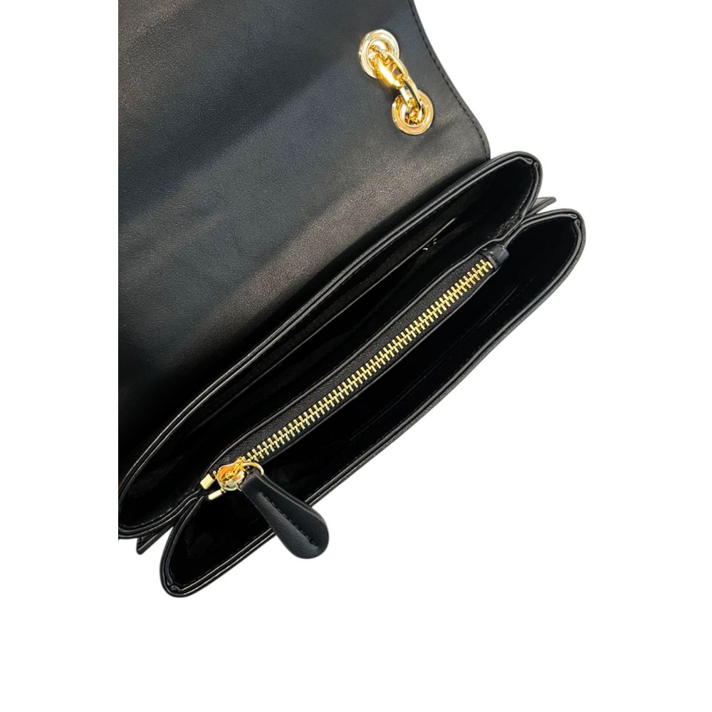 Damen-Umhängetasche aus schwarzem PU-Leder