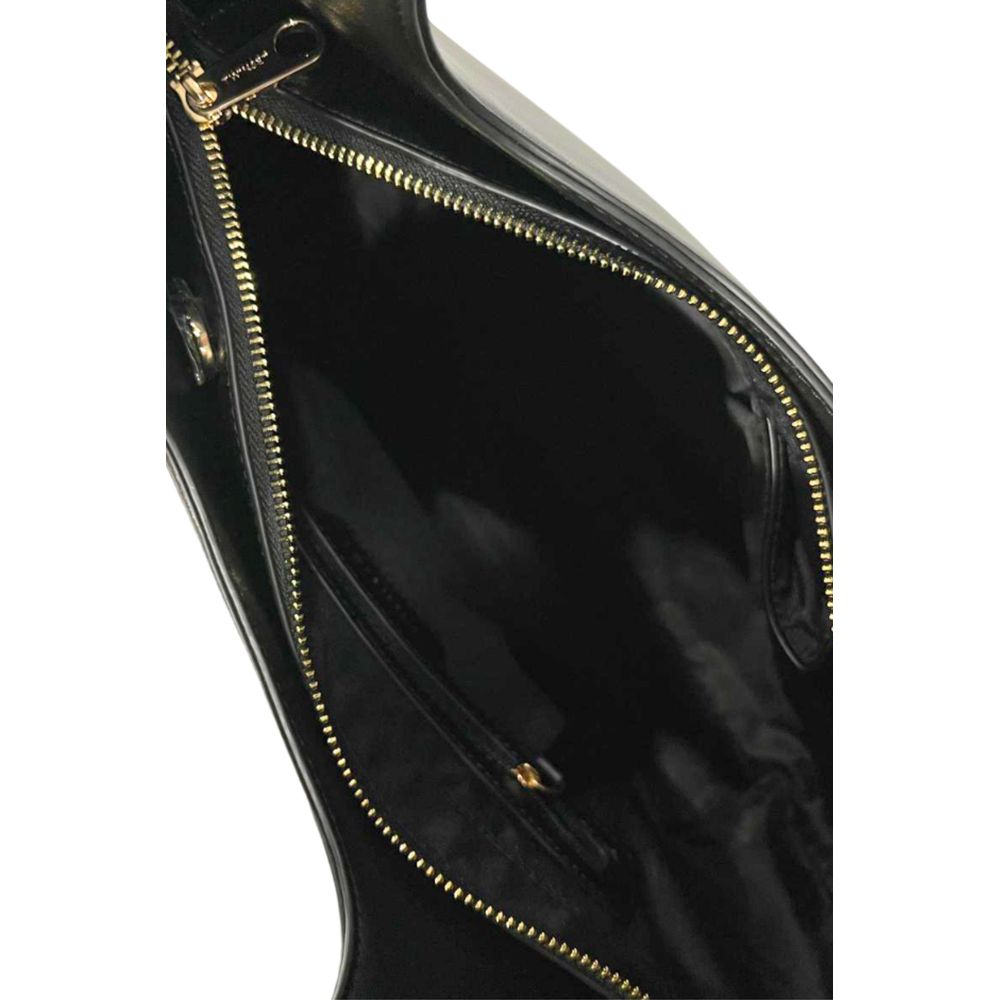 Damen-Umhängetasche aus schwarzem PU-Leder