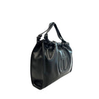 Damen-Schultertasche aus schwarzem PU