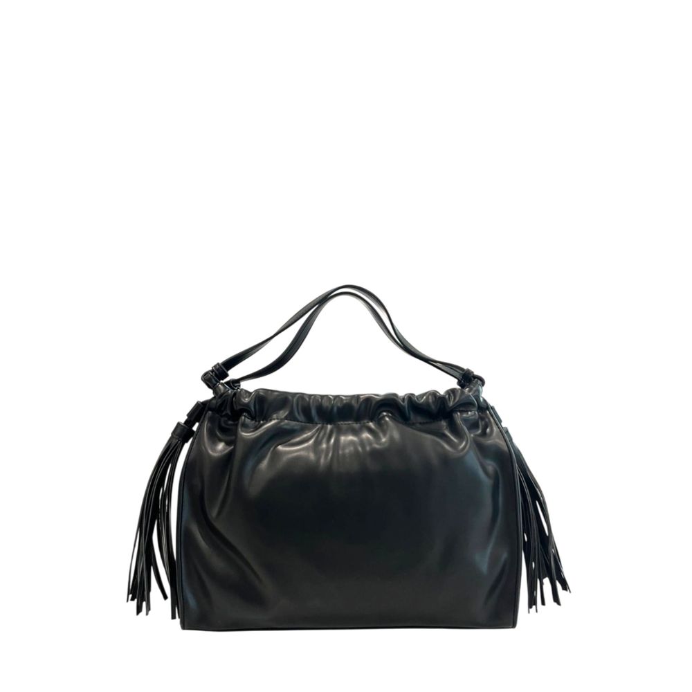 Damen-Schultertasche aus schwarzem PU