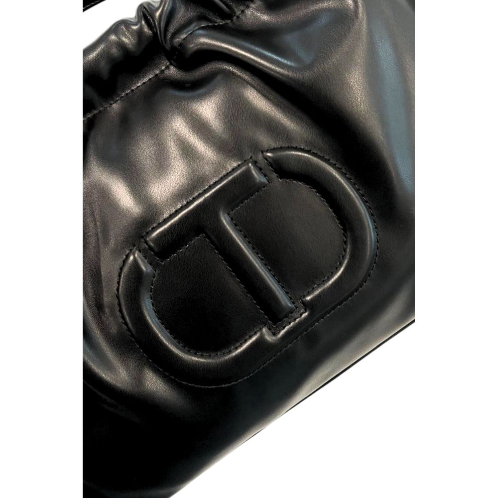 Damen-Schultertasche aus schwarzem PU