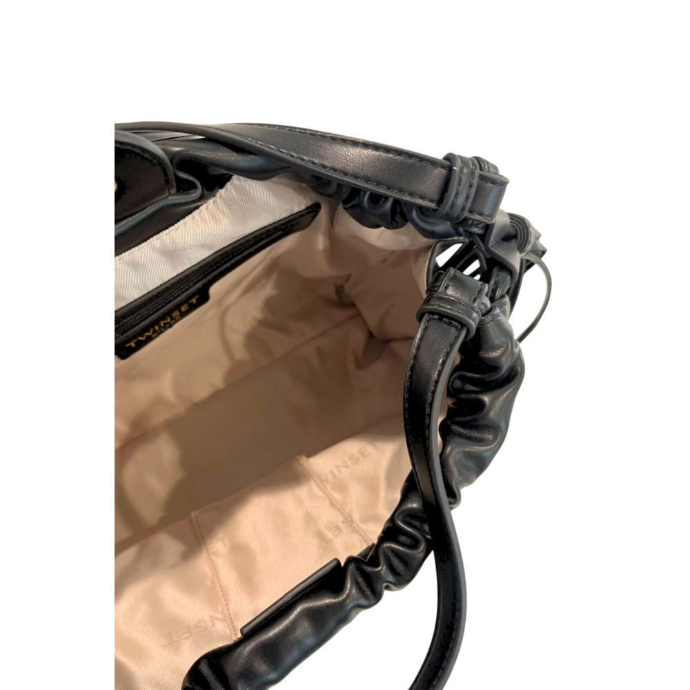 Damen-Schultertasche aus schwarzem PU