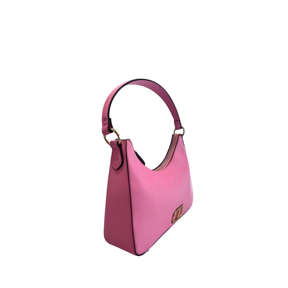 Schultertasche für Damen aus rosafarbenem PU