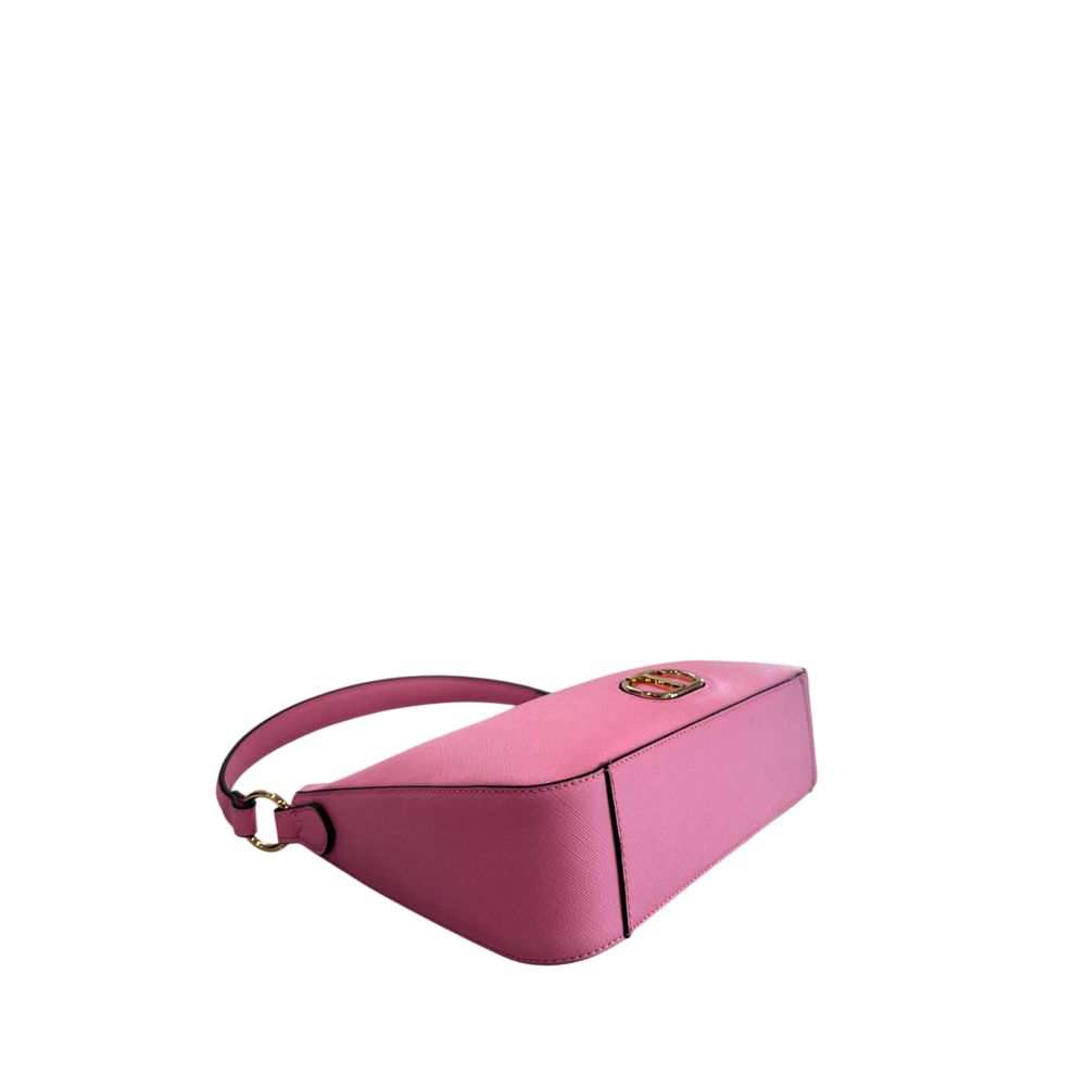 Schultertasche für Damen aus rosafarbenem PU