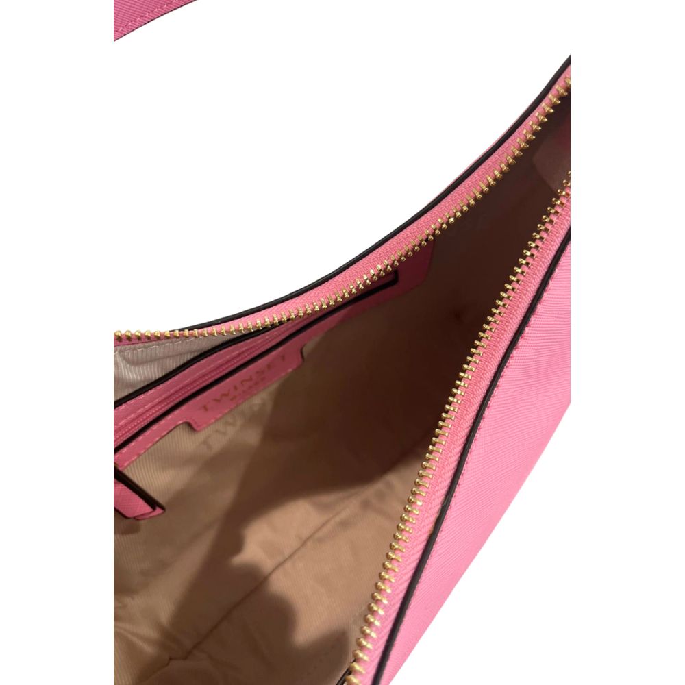 Schultertasche für Damen aus rosafarbenem PU