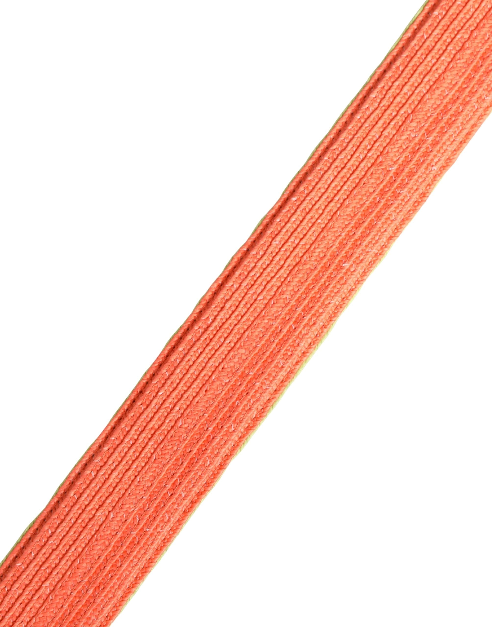 Grün-orange geflochtener Metallgürtelschnallengürtel