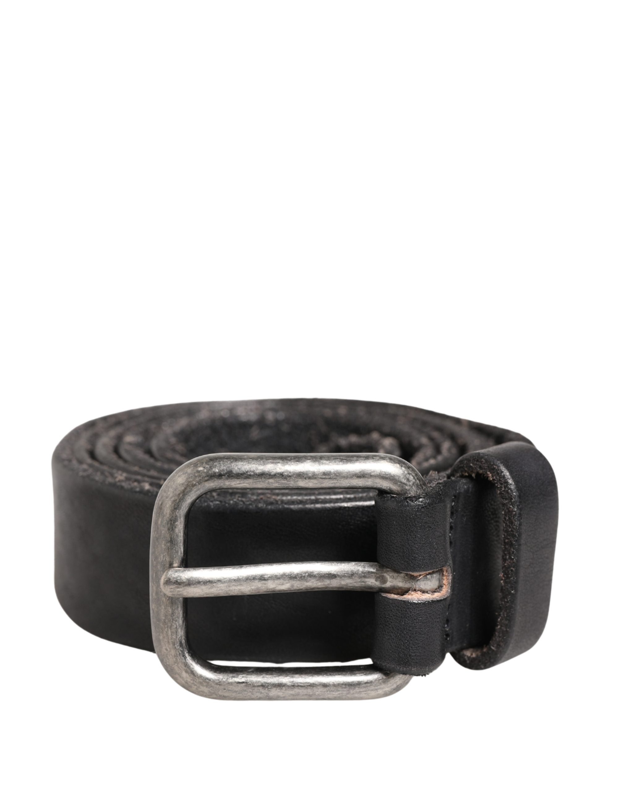 Herren Gürtel Schwarzes Leder Metallschnalle
