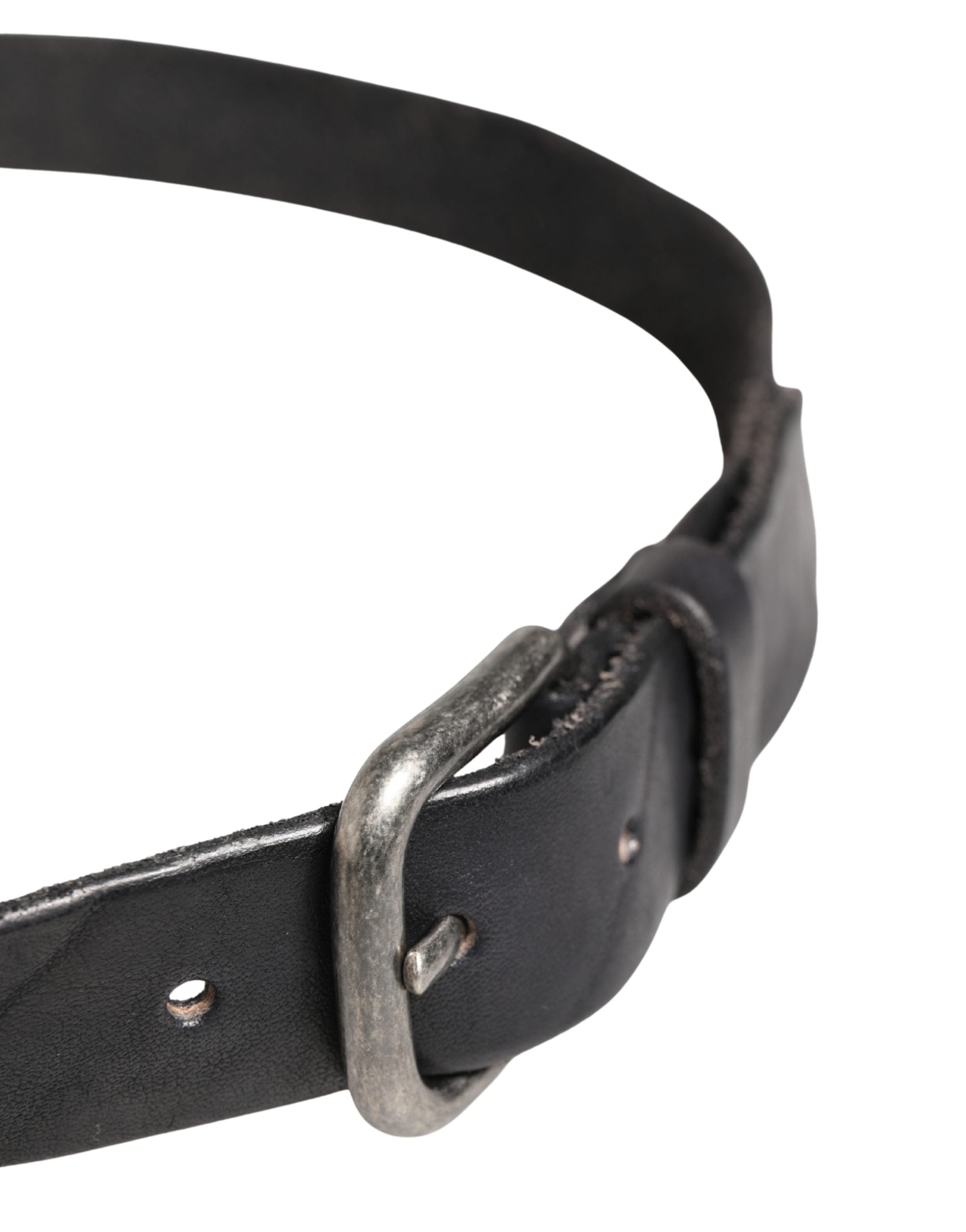 Herren Gürtel Schwarzes Leder Metallschnalle