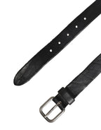 Herren Gürtel Schwarzes Leder Metallschnalle
