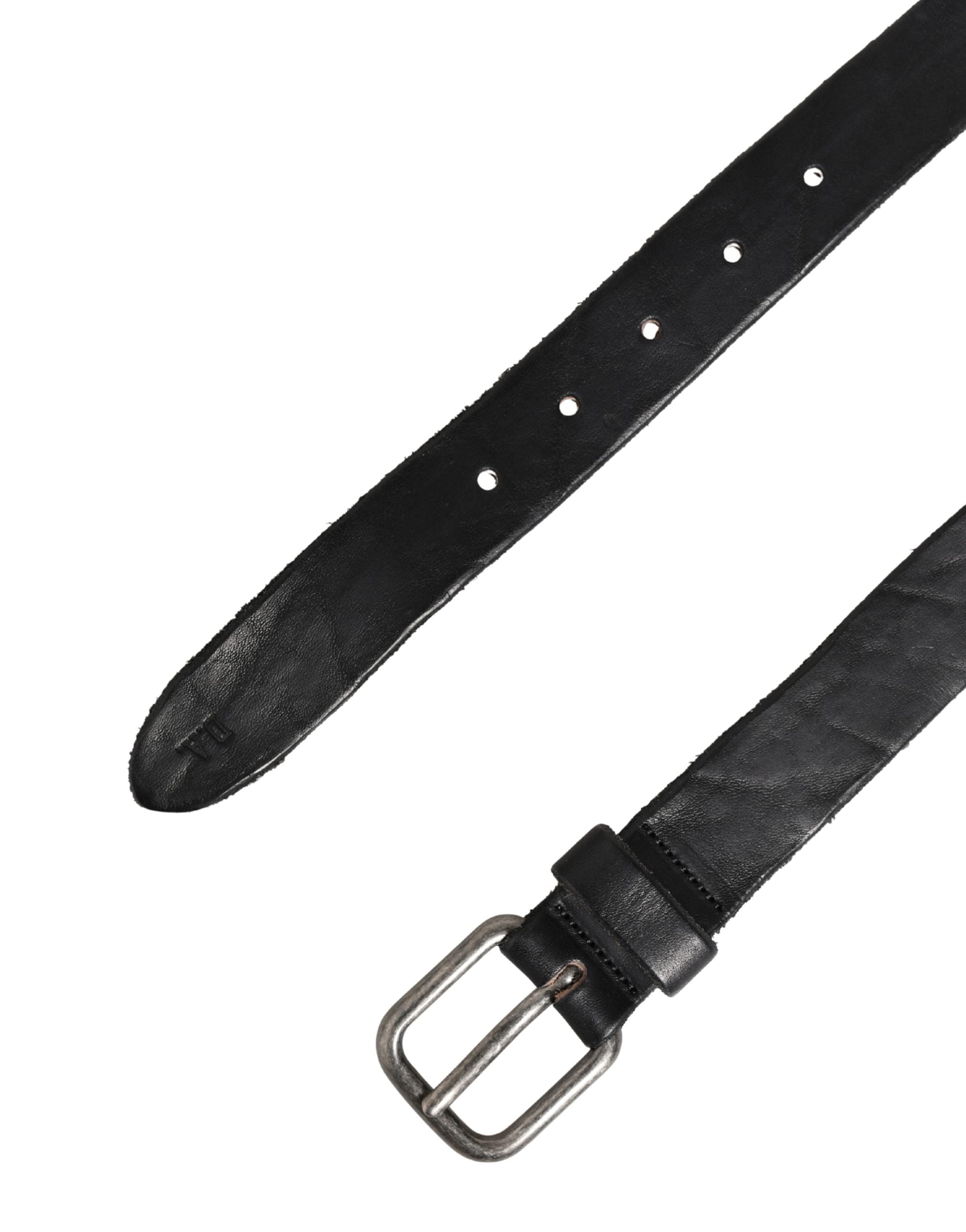 Herren Gürtel Schwarzes Leder Metallschnalle