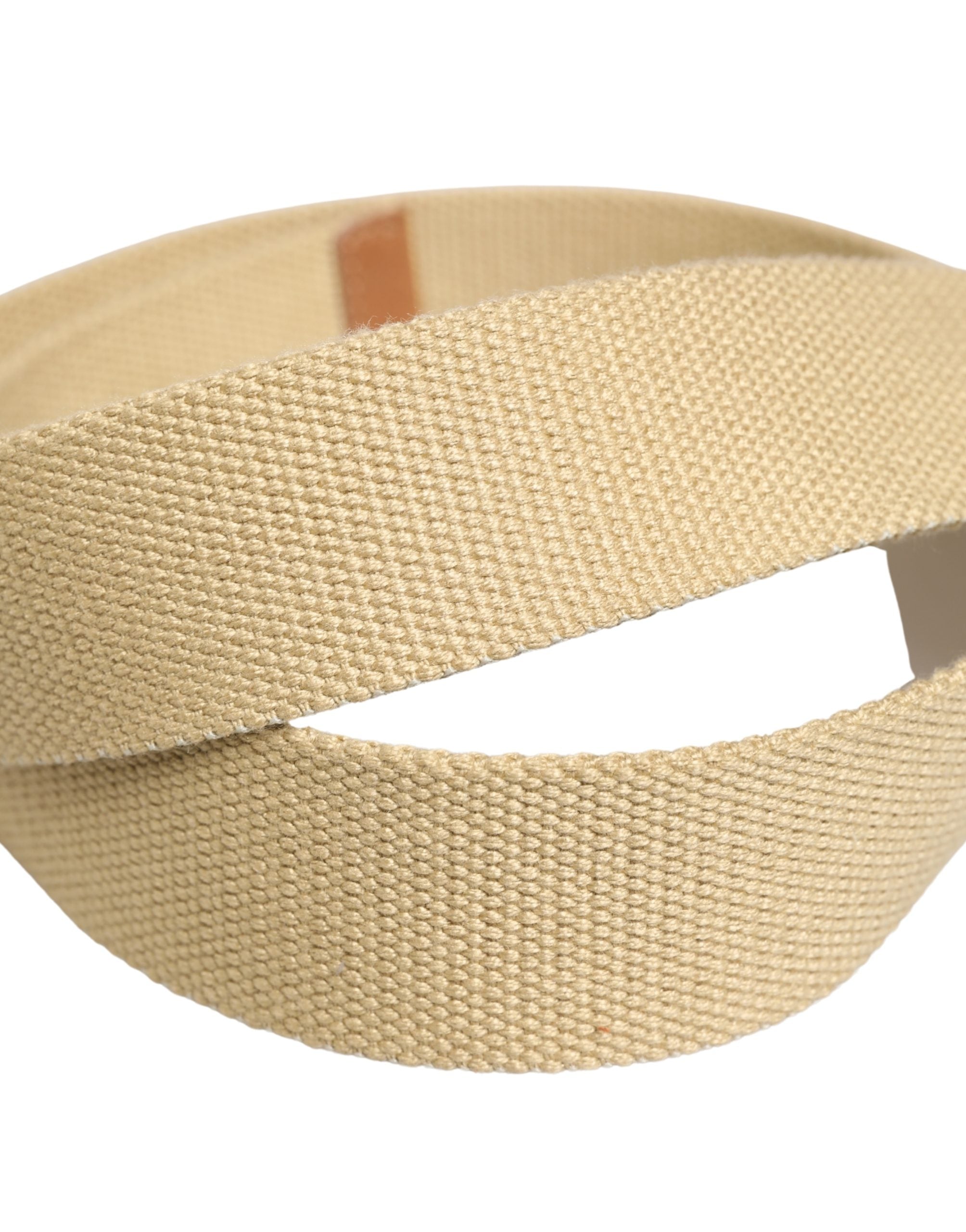 Herren Beige Canvas Silberfarbene Metallschnalle Gürtel