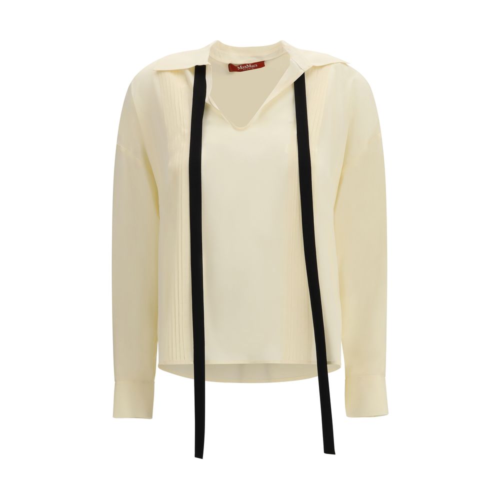 Camicia in seta beige