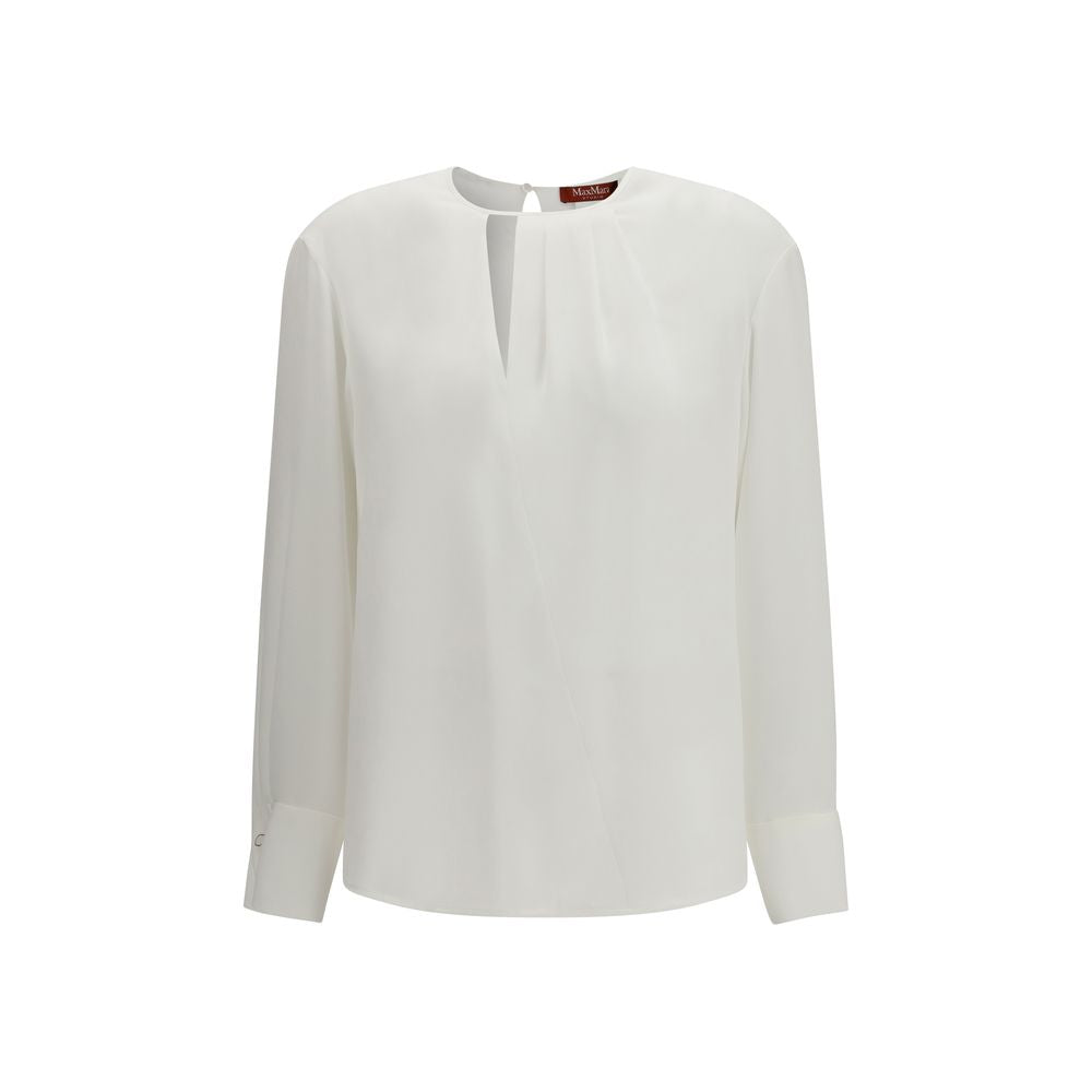 Weiße Triacetatbluse