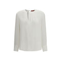 Weiße Triacetatbluse