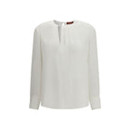 Weiße Triacetatbluse