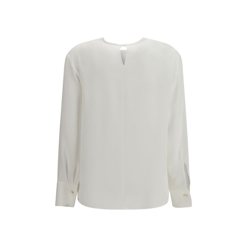 Weiße Triacetatbluse