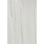 Weiße Triacetatbluse