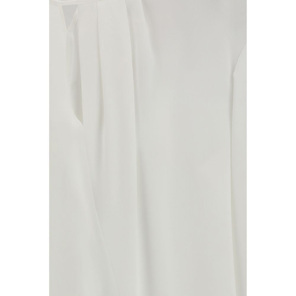 Weiße Triacetatbluse