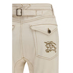 Beige Cotton Bootcut Jeans