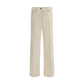 Beige Schlaghose aus Baumwolle