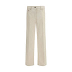 Beige Schlaghose aus Baumwolle