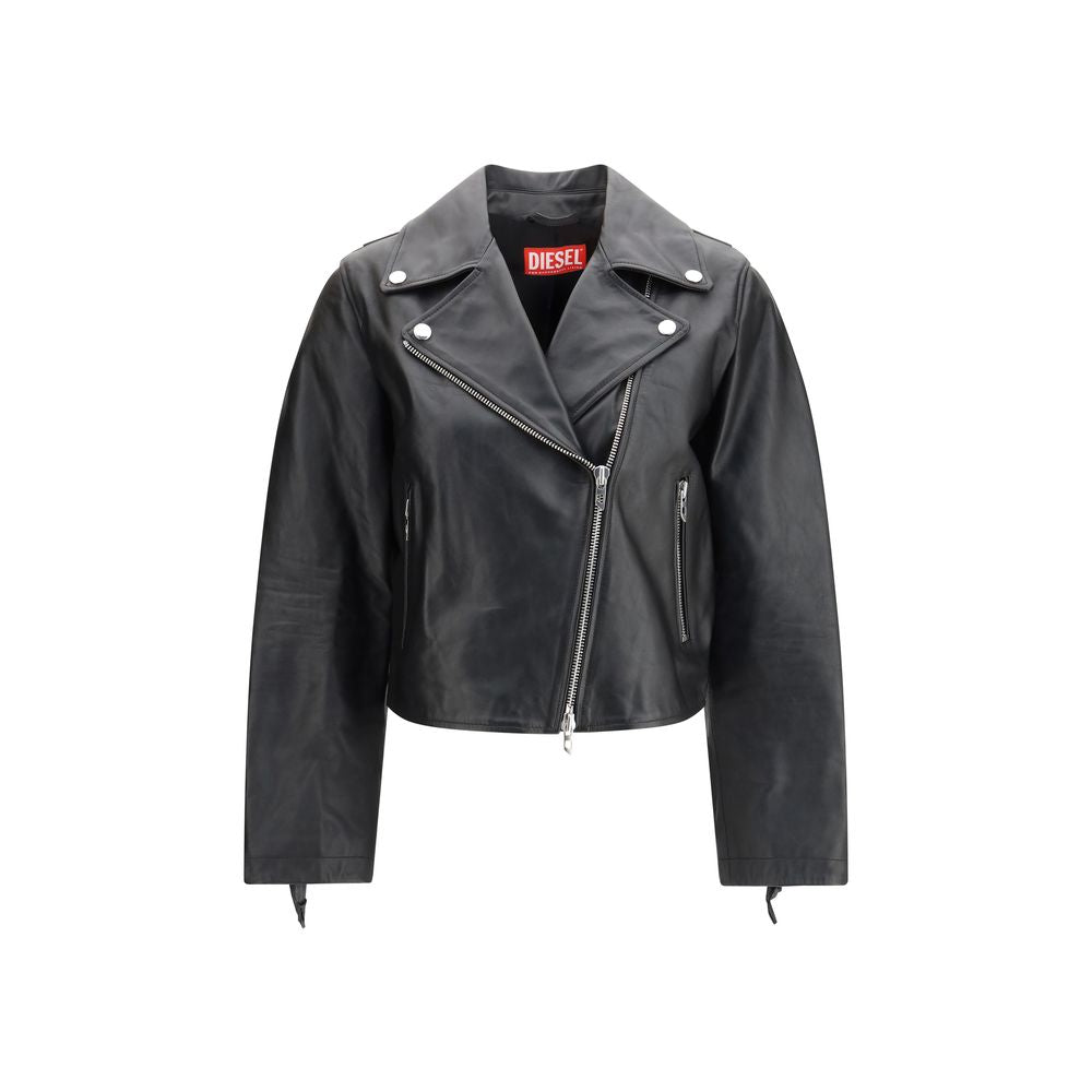 Lederjacke aus schwarzem Kalbsleder