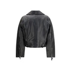 Lederjacke aus schwarzem Kalbsleder