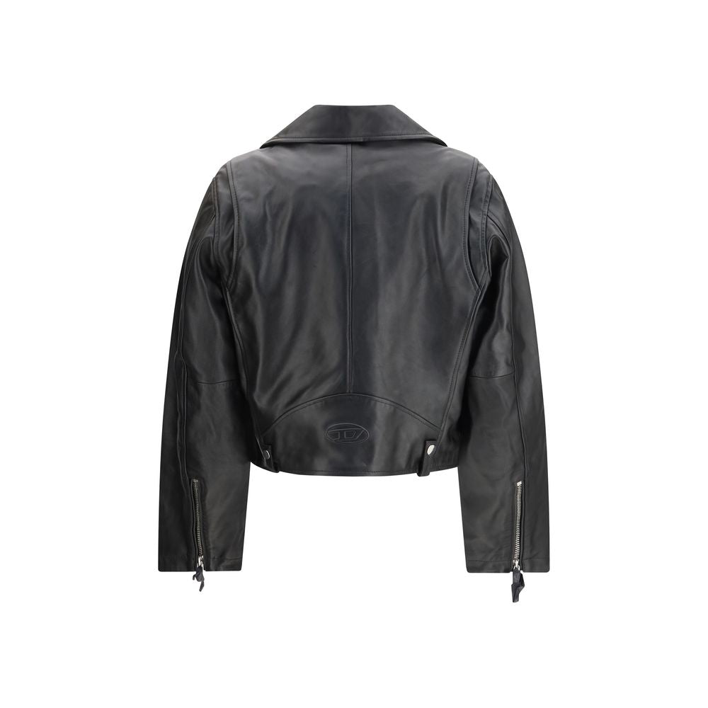 Lederjacke aus schwarzem Kalbsleder