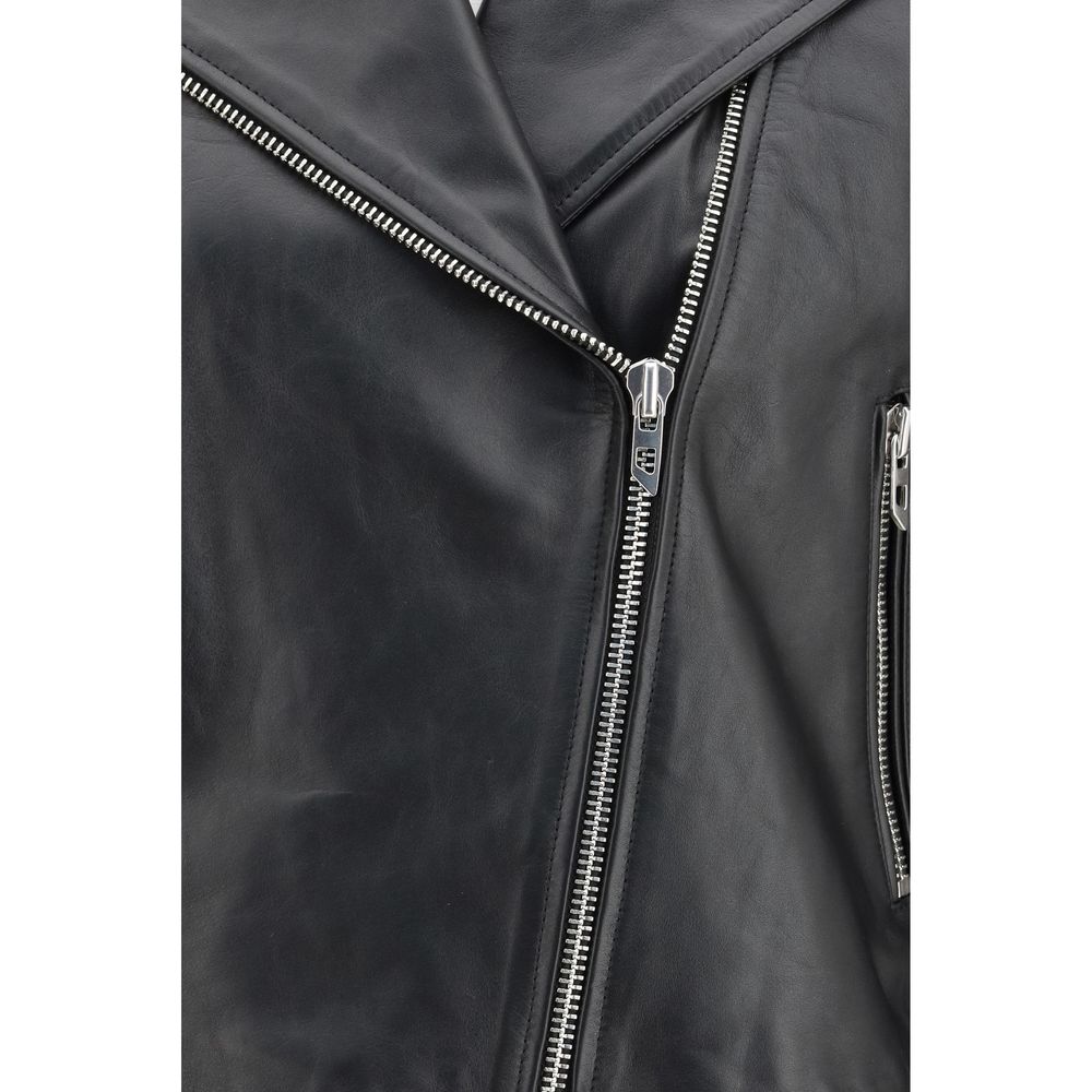 Lederjacke aus schwarzem Kalbsleder