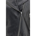 Lederjacke aus schwarzem Kalbsleder