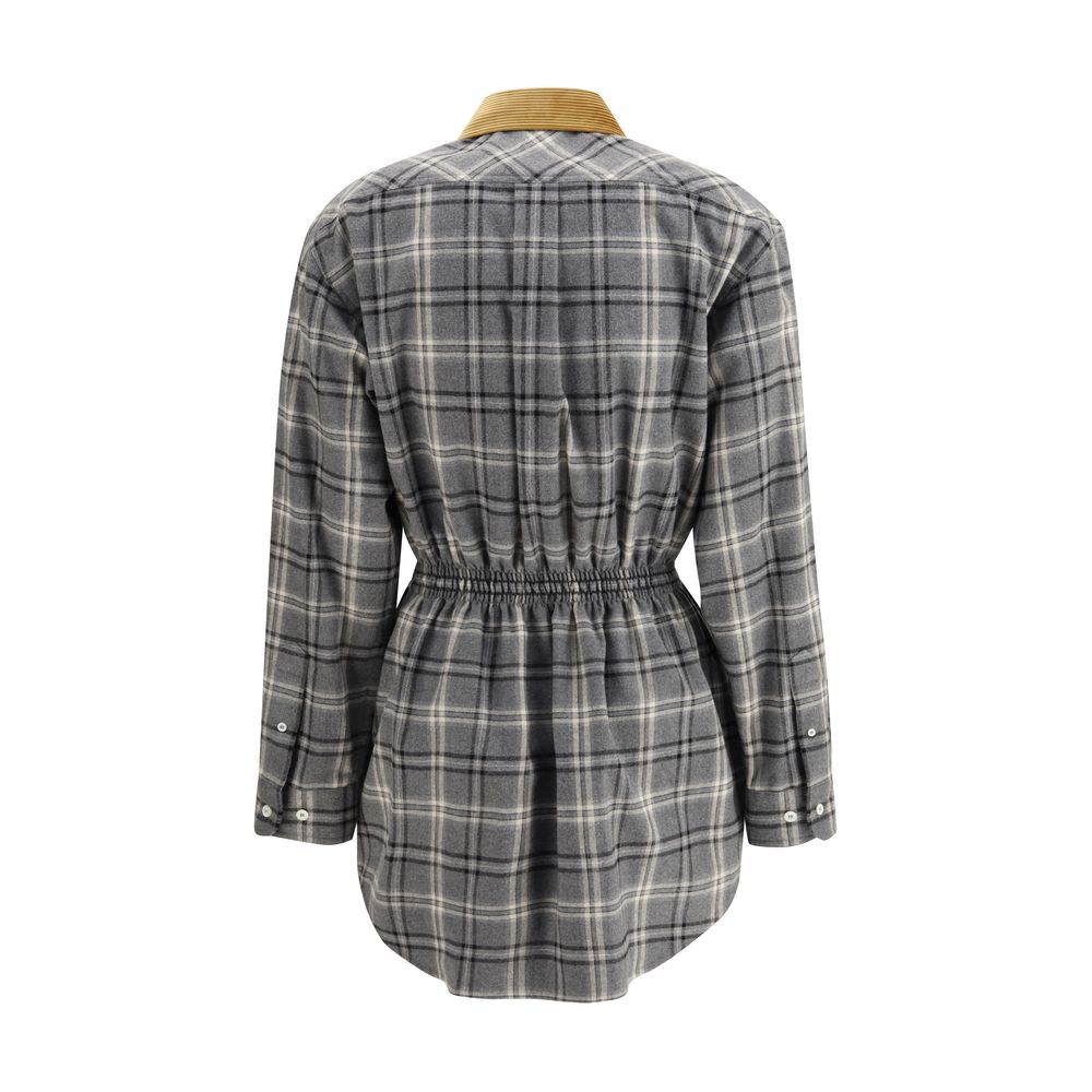 Graues, lässiges Baumwollkleid