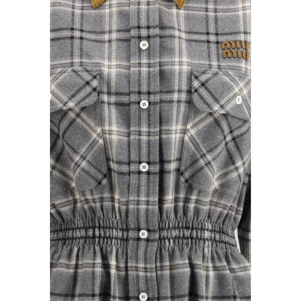 Graues, lässiges Baumwollkleid