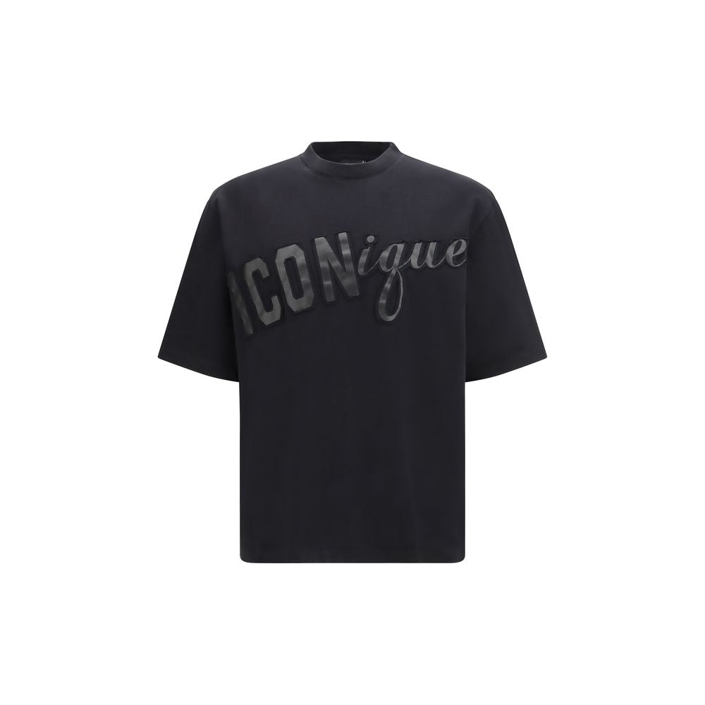 Schwarzes Baumwoll-T-Shirt