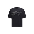 Schwarzes Baumwoll-T-Shirt