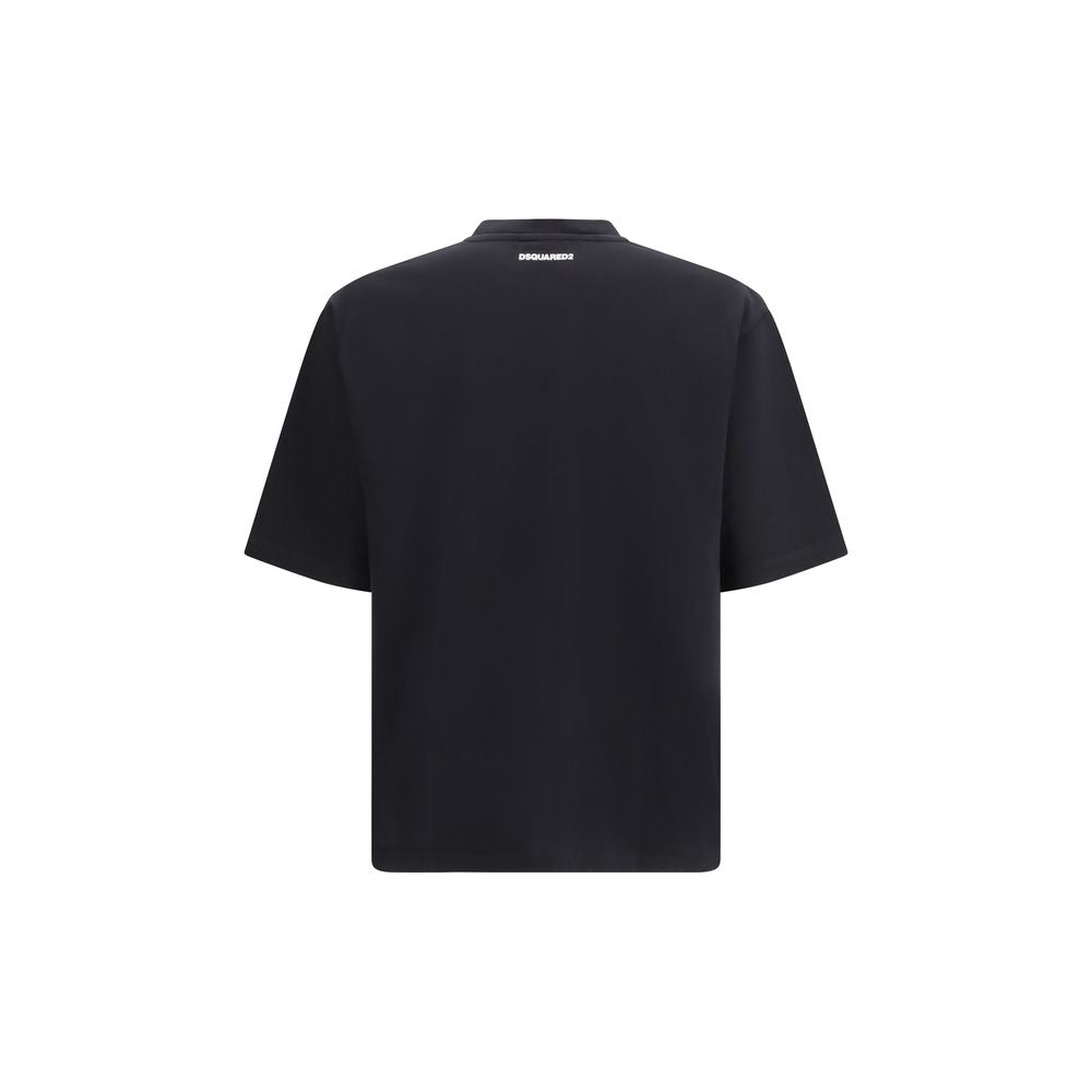 Schwarzes Baumwoll-T-Shirt