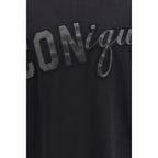 Schwarzes Baumwoll-T-Shirt