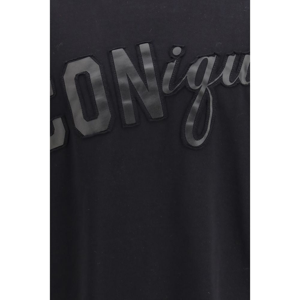 Schwarzes Baumwoll-T-Shirt