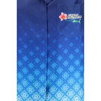 Camicia fantasia in seta blu