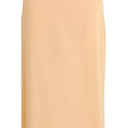 Orange Silk Long Skirt