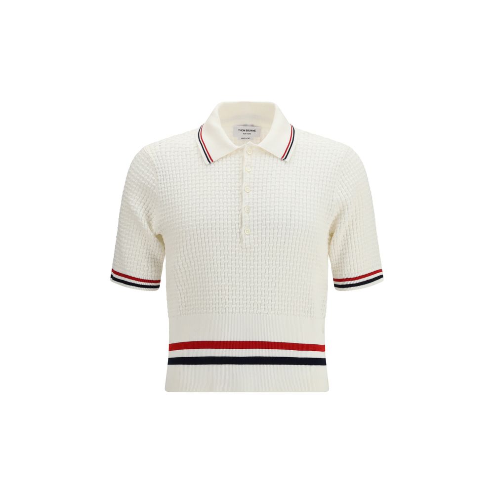 Weißes Baumwoll-Poloshirt